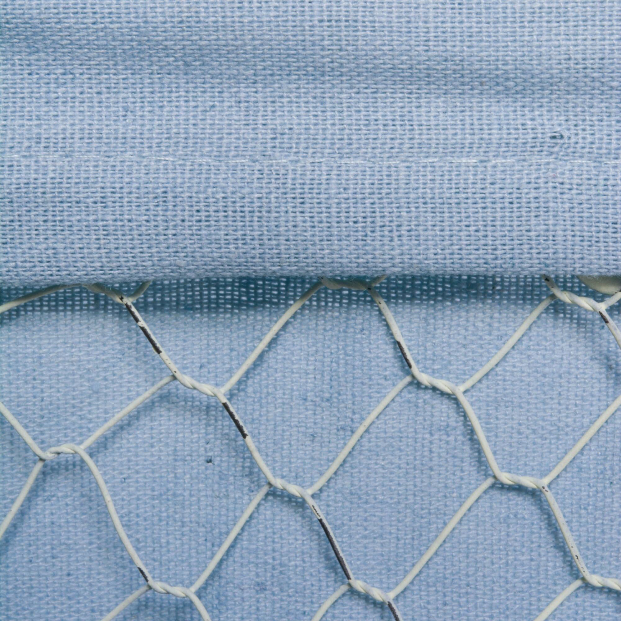 DII® Medium Antique White Chicken Wire Basket with Washed Denim Liner, 2ct.